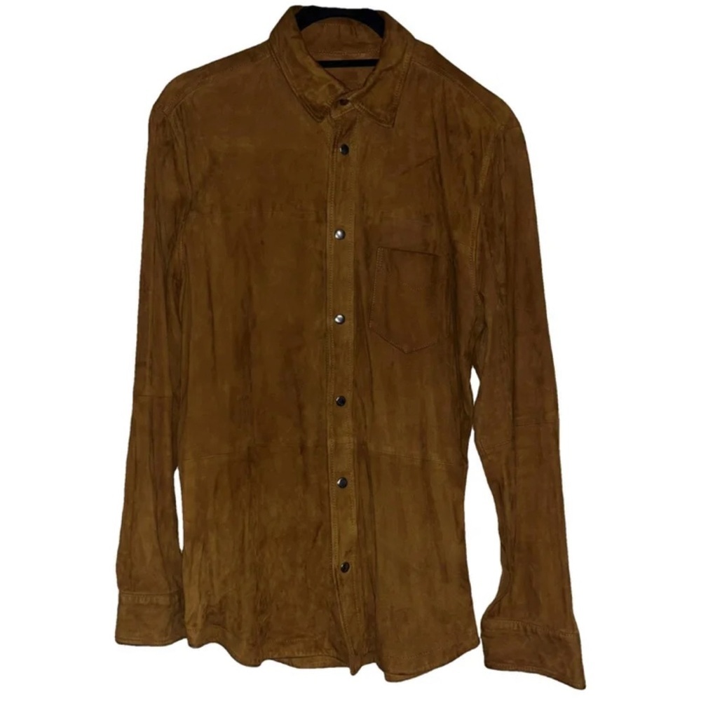 Gant Rugger brown suede button-up shirt